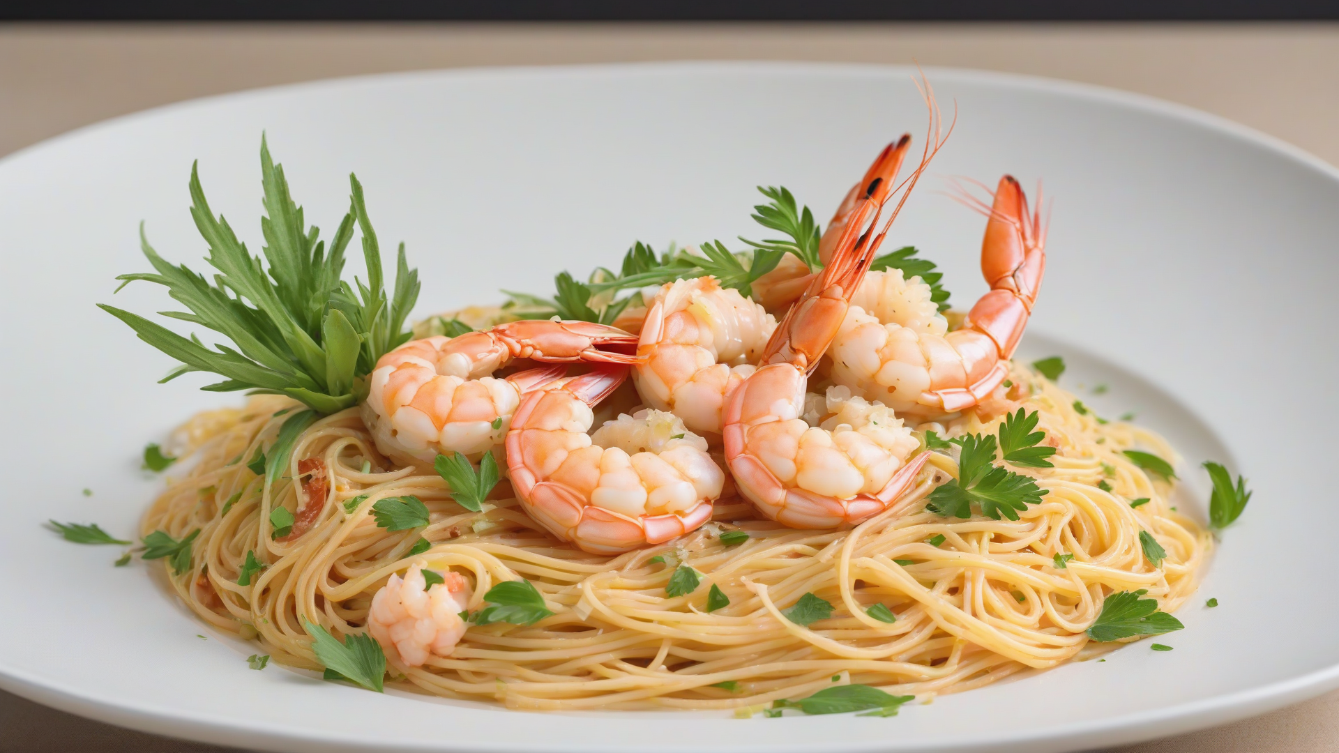 spaghetti con gamberoni